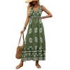 Women's Maxi Dress Summer Floral Print Flowy V Neck Sleeveless Bohemian Beach Casual Travel Long Dresses