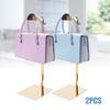 Bymaocar 2pcs Large D-head Hanging Bag Racks, Height Adjustable Stainless Steel Jewelry Display Racks for Clothing Stores & Home