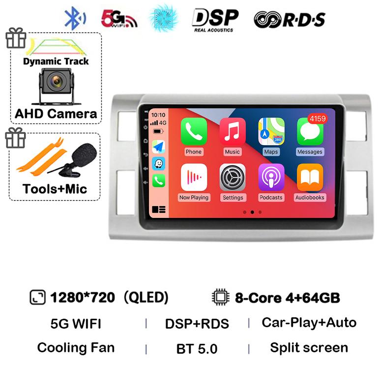 Android 14 Auto Carplay Car Radio For Toyota Previa 3 III XR50 Estima 2006-2019 Multimedia Navi GPS Player Stereo Head Unit DSP