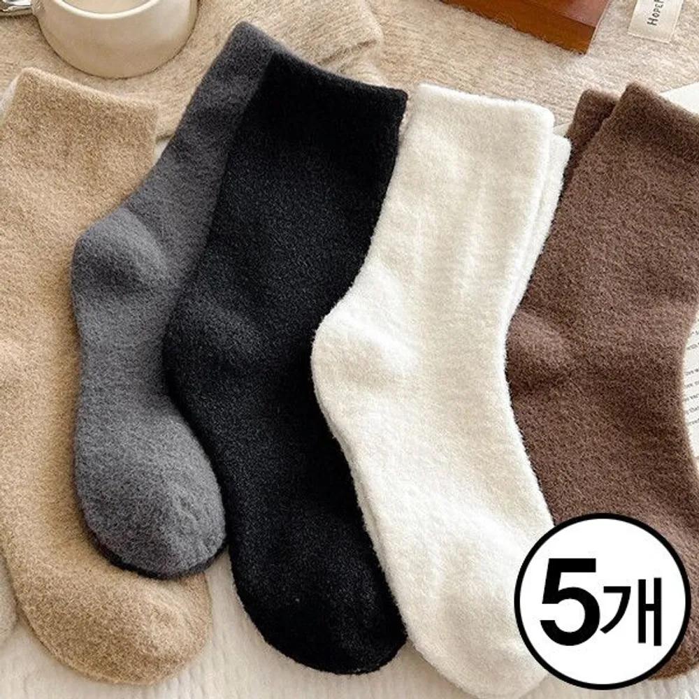 [J.Cotton] Winter Daily Women s Mid-Length Socks 5-Piece Set 5 pairs of women s winter socks