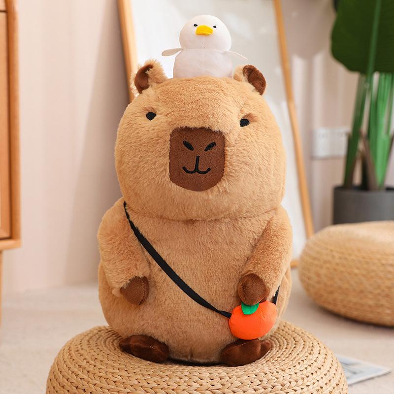 Squeaking Capybara Plush Toy - Cute Stuffed Animal Pillow Doll, Perfect Birthday Gift