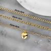Golden Multi-Layers Women's Necklace Heart Pendant Chain Necklace Fashion Jewelry