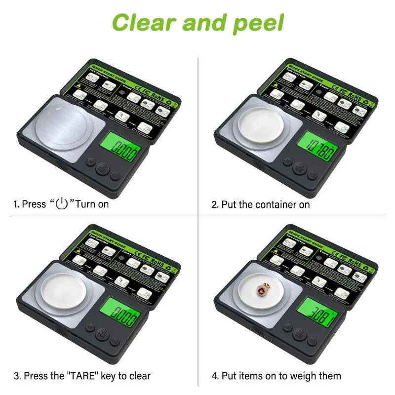 Mini Digital Scale Jewelry Milligram Scales Portable Kitchen Baking Scale 100g 0.001g High Accuracy Milligram Scall Transition