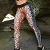 Ladies' casual sports and fitness yoga pants with leopard print digital print, tight fitting and hip lifting, nine point leggings