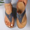 Leather Thong Sandals For Women Casual Arch Support Slip Strap Slippers Womens Flip Flop For Summer Beach Sandals Bathroom Shoes