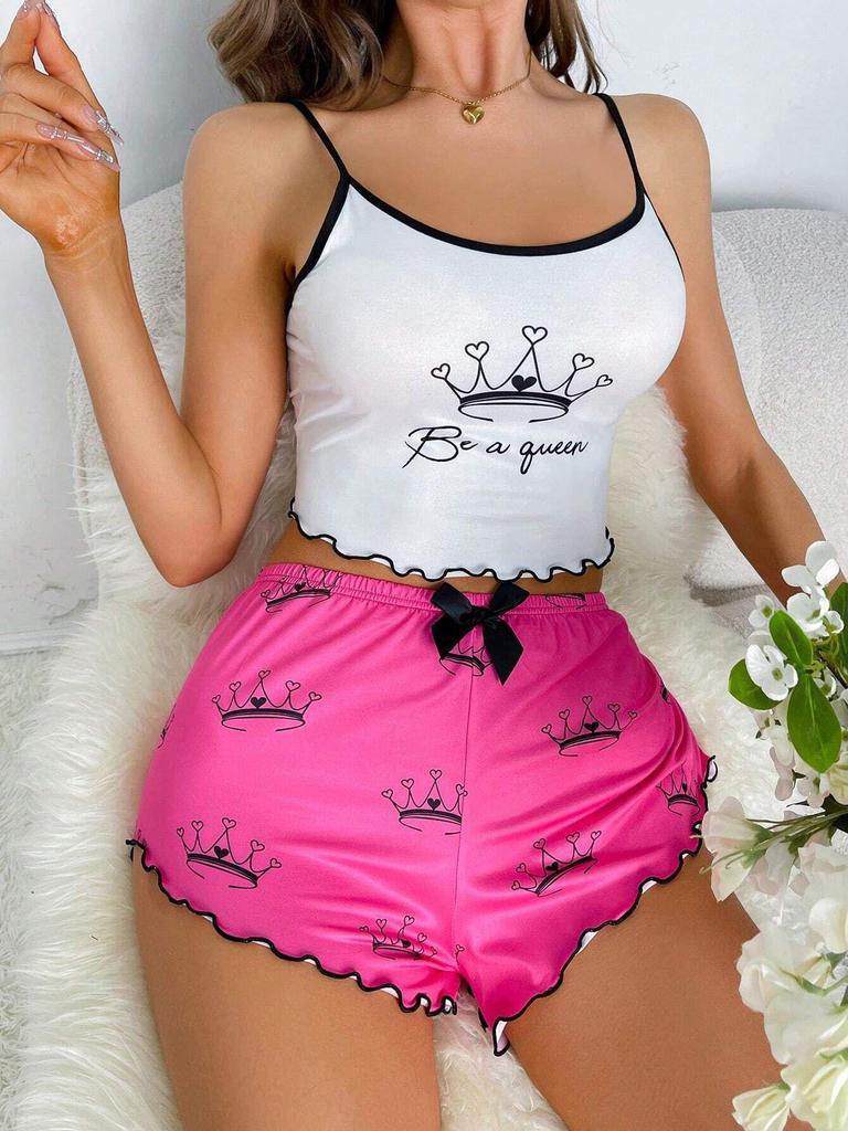 Strap Shorts Pajamas, Women's Home Set