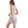 Women's Cover Ups Beach Dress Solid Color Sexy Knit Beach Bikini Swimsuit Cover Up Sunwear