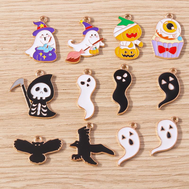 10 Buc/Set Email Halloween Fantomă Liliac Farmece Pandantive Pentru Confecționarea Bijuteriilor Cercei Coliere Brățară Consumabile Artizanale DIY