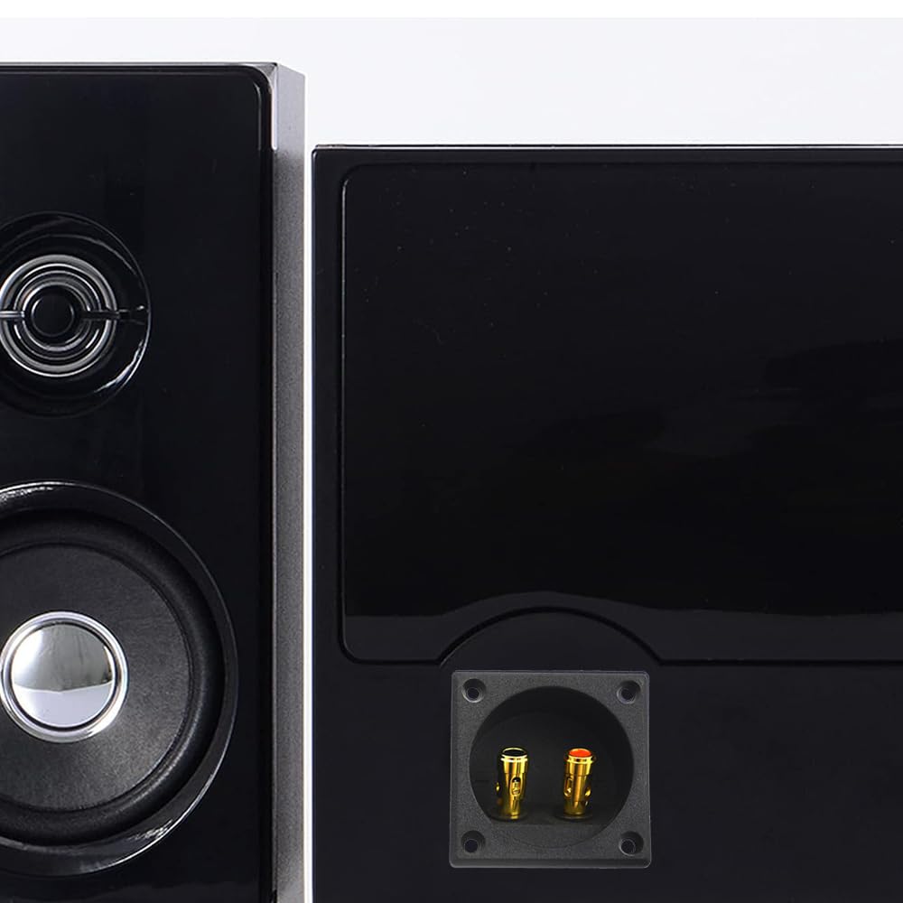Xiatiaosann Speaker Box Terminal Round Push Spring Double Binding Post Speaker Terminal with Subwoofer Basket Closed Screw Type Banana Screws Cups,