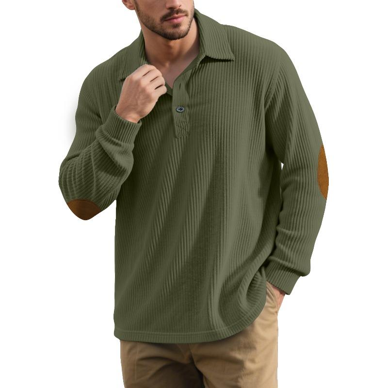 Autumn and winter new sweater lapel men s street trend buckle access control sleeve corduroy XXXL армия зеленый 3409₽