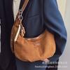 Suede Bag Women's Large Capacity 2025 New Autumn and Winter Casual Retro Shoulder Messenger Bag Commuter Dumpling Bag