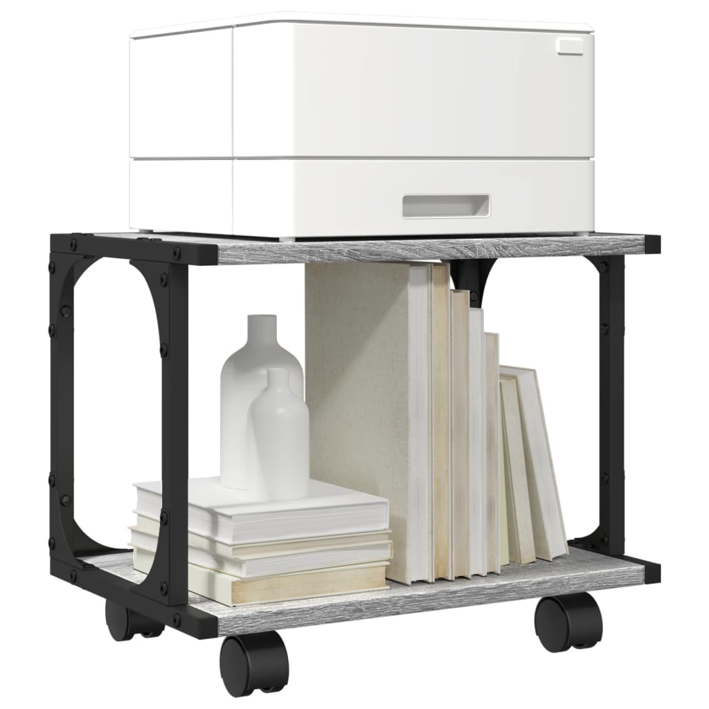 Printer Stand 2 Shelves Grey Sonoma 41x28x33.5cm Engineered Wood