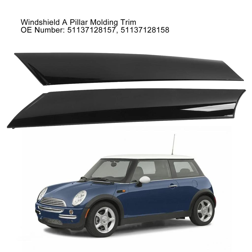Ny 2-delad Vindrutans A-stolpe Formningslist 51137128157 A-stolpe Formningslist Skyddersättning för Mini R50 R53 Cabriolet R52