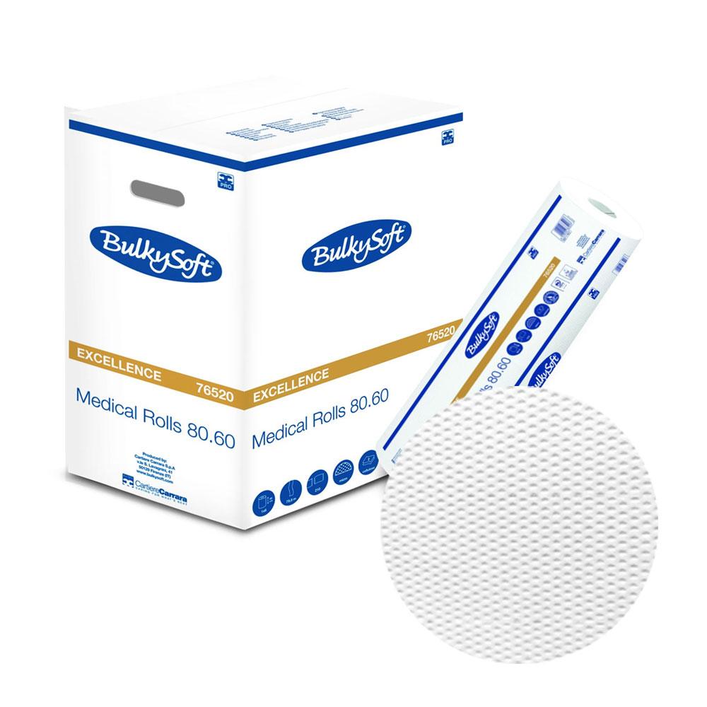 Medical Pad Roll 60cm X 80m White 17g Bulkysoft Premium 6 Rolls (1260 Pieces 60cm X 34cm)