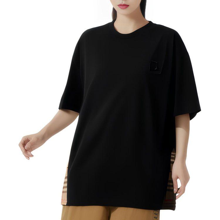 Burberry FW22 Loose Fit Short Sleeved T Shirt Women's Black 80615521