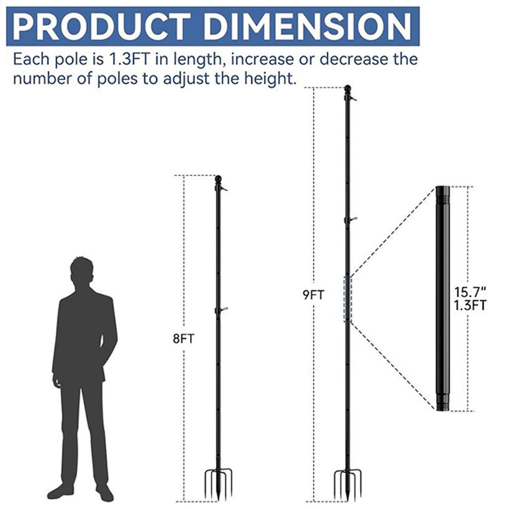 In Ground Flag Pole For Outside House Heavy Duty Flag Pole Holder Height Heavy Duty Residential Flagpole For Backyard Lawn Patio