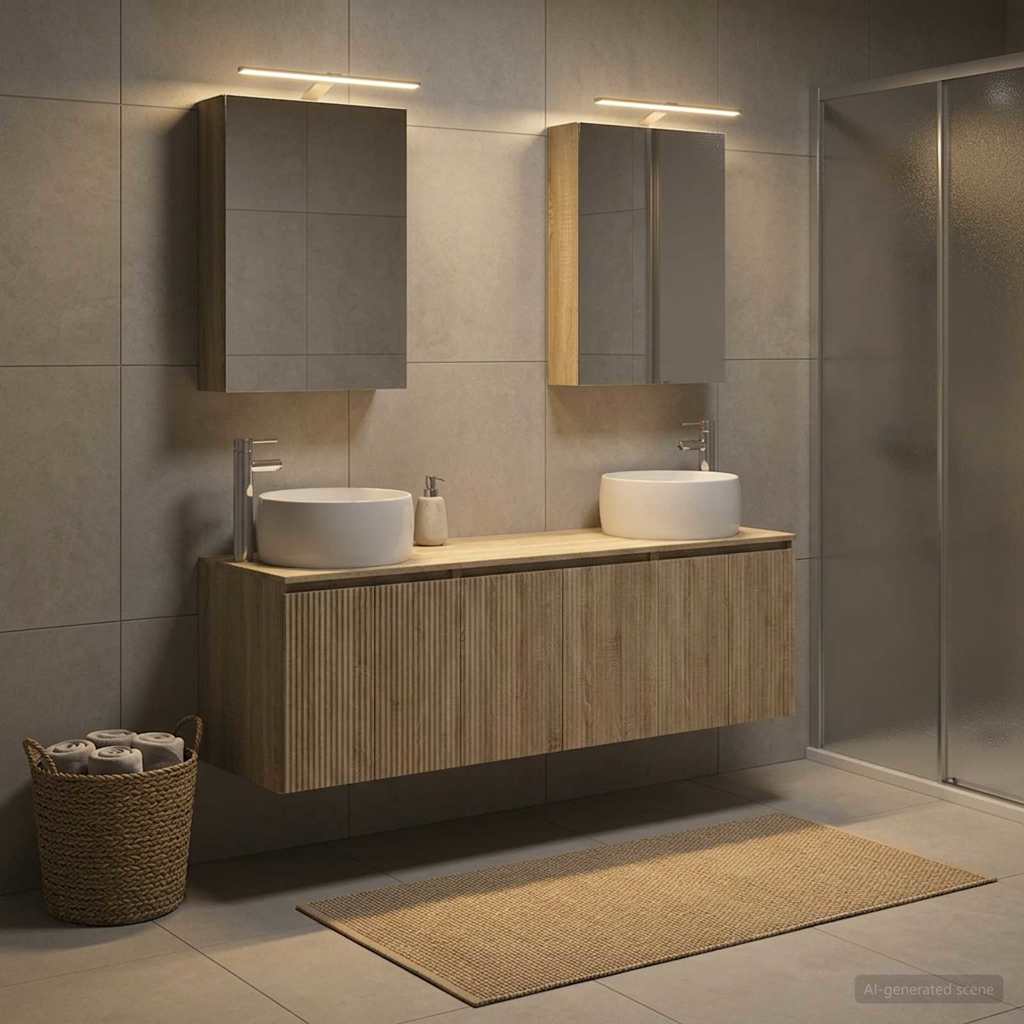Bathroom Cabinet Set 5 Pcs Sonoma Oak Wood Based Material