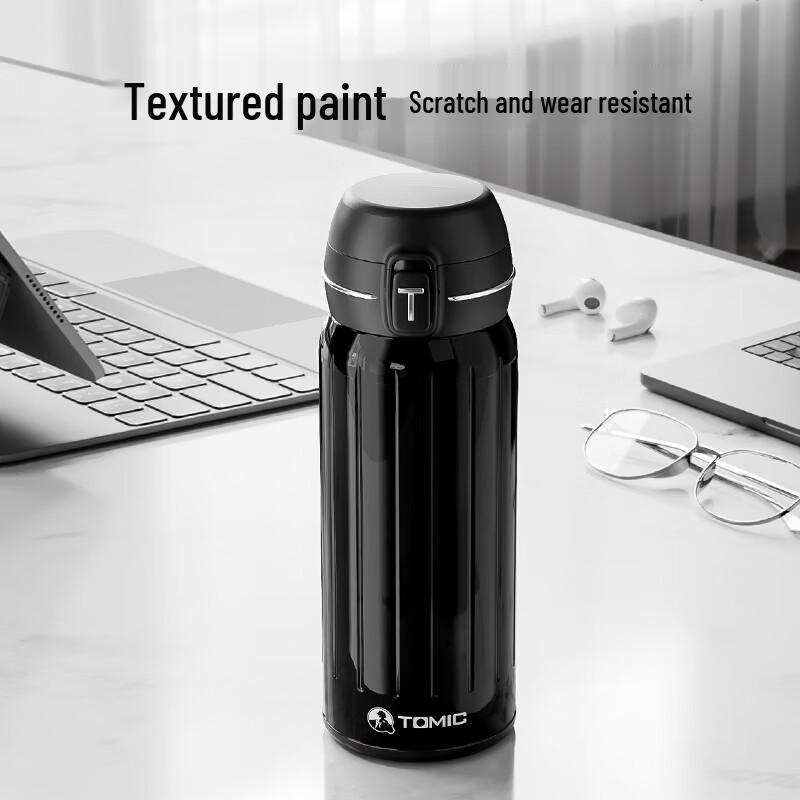 Temeike Striped Pop-up Lid 316 Stainless Steel Vacuum Flask