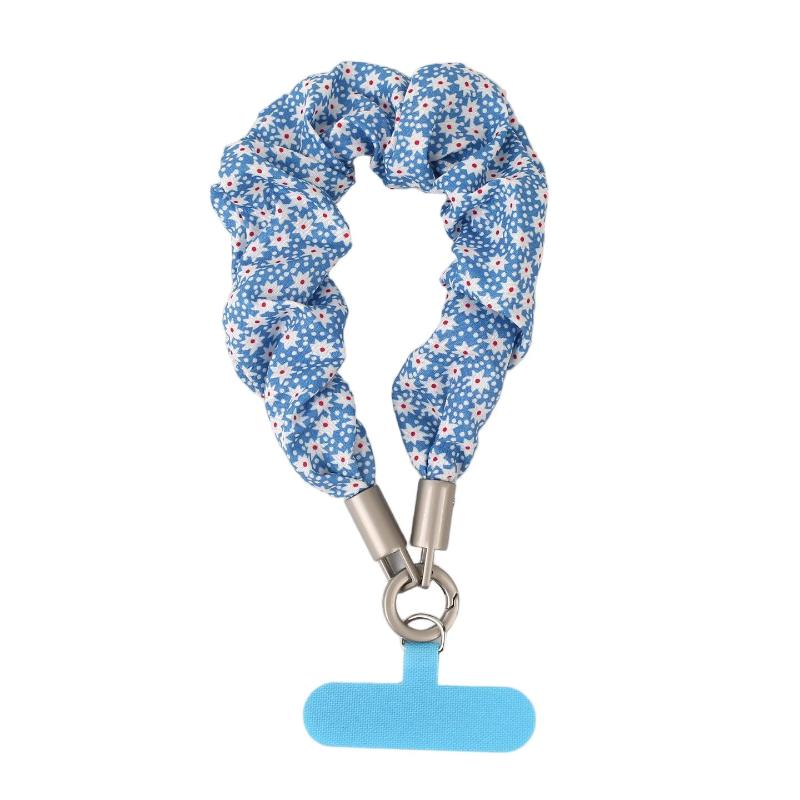 Korean Floral Plaid Phone Wrist Strap Women Detachable Phone Chain Universal Anti Lost Lanyard Cute Daily Phone Wristband