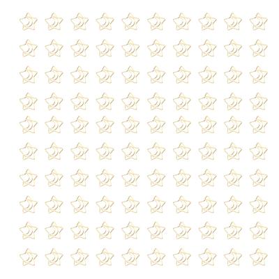 100pcs Star Moon Paper Clips Prevent Rust Skid Resistance Cute Paperclips for Office Daily Use School Gold