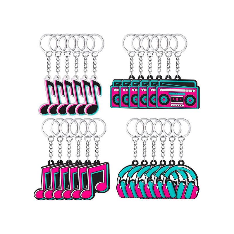 

WTEMPO 24PCS Music Elements Note & Music Backpack Shaped Design Pendant Keychains Creative DIY Keychain Ornaments 24pcs разноцветный