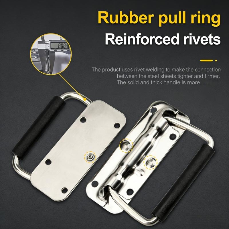 Stainless Steel Thickened Spring Handle Wooden Cabinet Box Door Handle Replacement Heavy Duty Metal Pull Handle