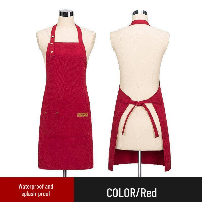 Custom Logo Waterproof & Oil-proof Waist Apron for Catering, Milk Tea, Coffee, Pottery Shops