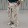 Pantaloni della tuta casual dritti in pile da uomo, marca trendy americana, vestibilità larga