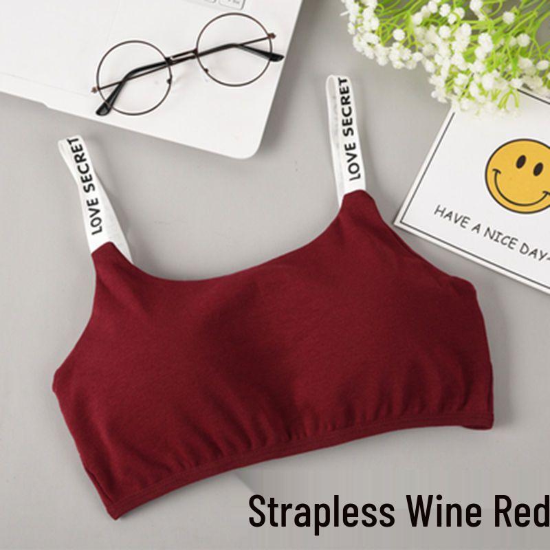 Southeast Asia Strap Backless Bandeau Top with Chest Pads - Comfortable Back Buckle Bra for Girls