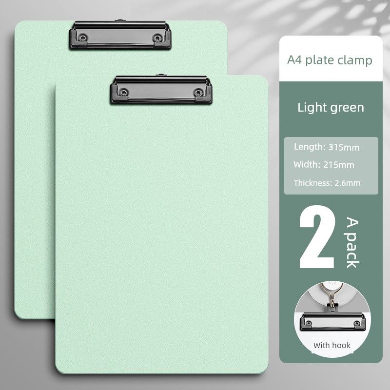 

A4 Folder Plywood Stationery Notebook Clip Paper File Folder Cute Refreshing Multi-Functional Vertical Hard Plate Holder Menu Signature Board Folder 2 Pieces [A4 Mint Green] 2 Pens Included