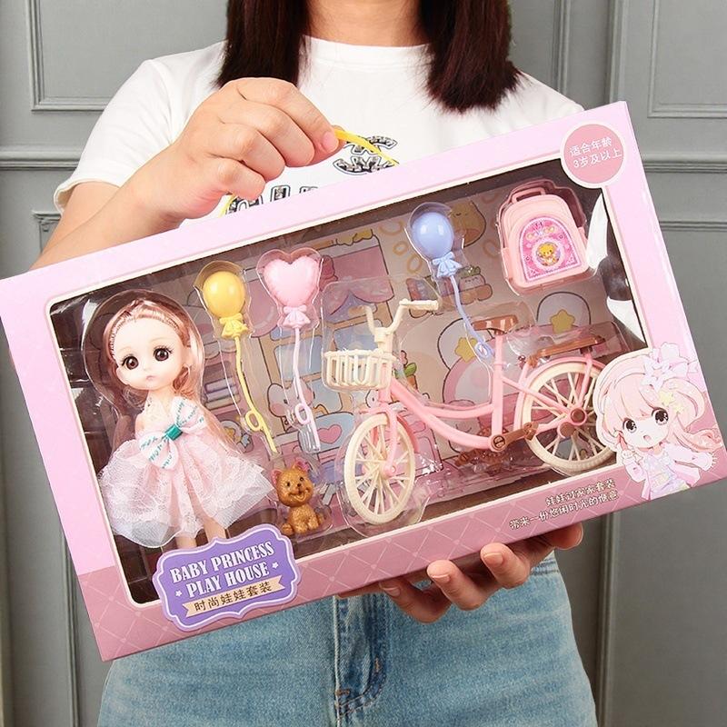 

Подарочная коробка для куклы-девочки, коробка для маленькой девочки, детские игрушки, игрушка для игрового домика для девочек, подарок фиолетовый