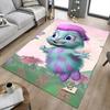 Purple Fur Flowers Carpet For Playroom Bedroom Living Room Sofa Home Decorkids Game Area Rug Nonslip Floor Mat