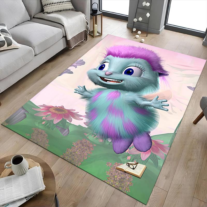 Purple Fur Flowers Carpet For Playroom Bedroom Living Room Sofa Home Decorkids Game Area Rug Nonslip Floor Mat