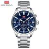 Mens Chronograph Watch Waterproof Quartz Wristwatch Steel Band Casual Business Male Clock Night Glow Display