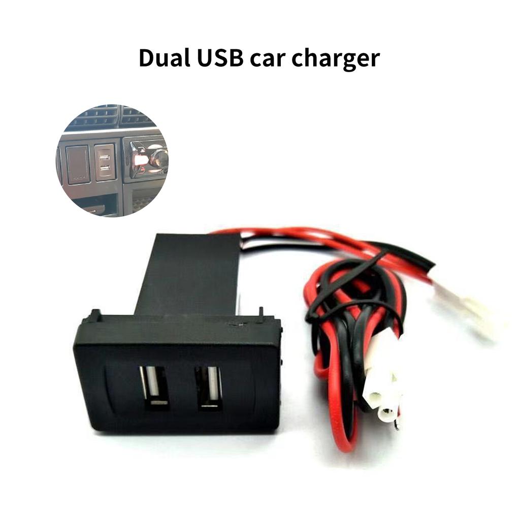 Cargador de coche con dos puertos USB, 2,1 A, adaptador basculante, enchufe para VW Transport T4, luz integrada, panel de interruptores