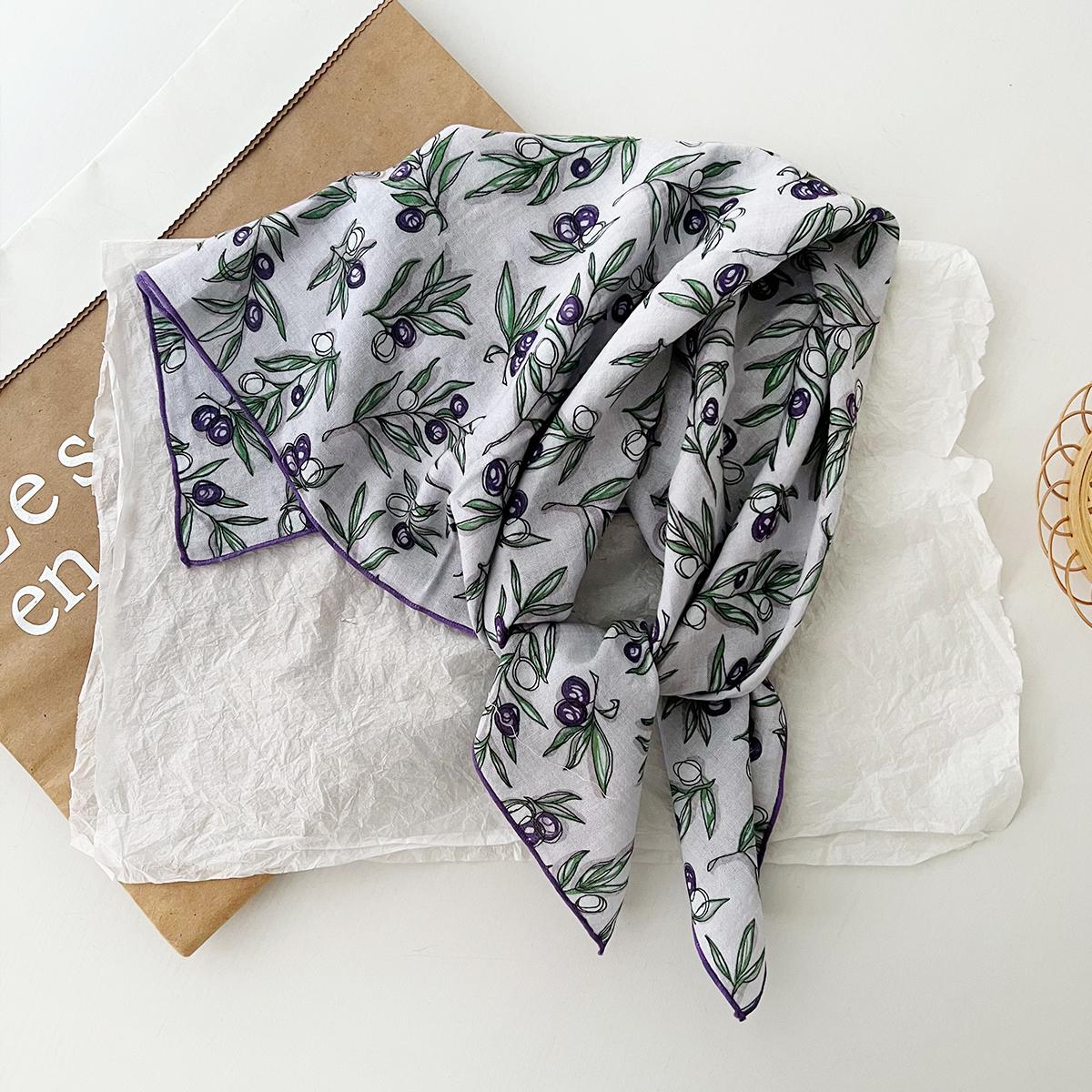 

Ретро деревенский маленький квадратный шарф французский художественный хлопковый и льняной шарф женский весенне-осенний летний солнцезащитный и солнцезащитный платок 55*55cm