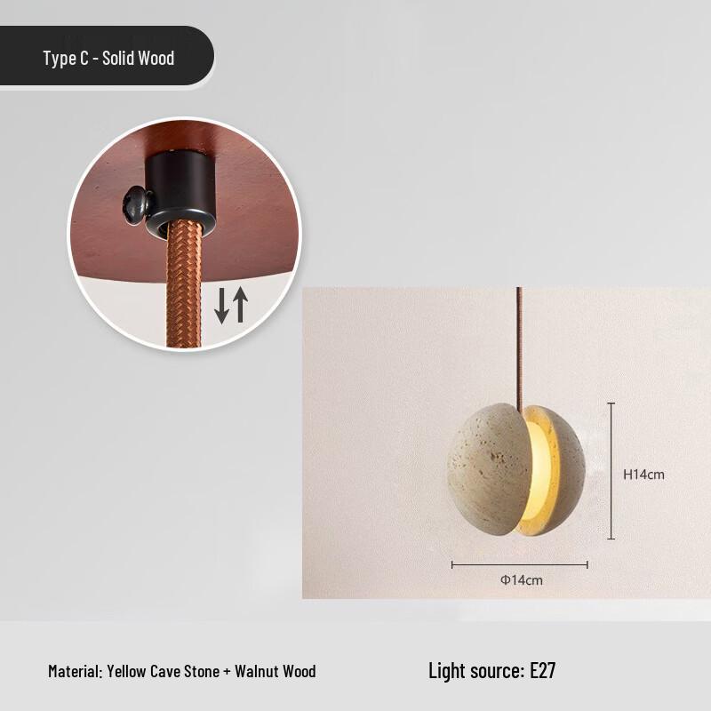 

Dream Bubble Wabi-sabi Travertine Pendant Light