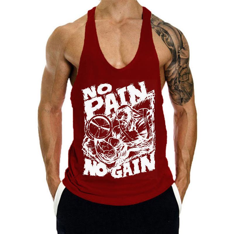 Men's Loose Breathable Sleeveless Training T-Shirt with Custom Logo for Summer Fitness.