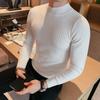 Men's Slim Fit Fleece Lined Turtleneck Sweater, Versatile Knitted Base Layer for Autumn/Winter 2025.