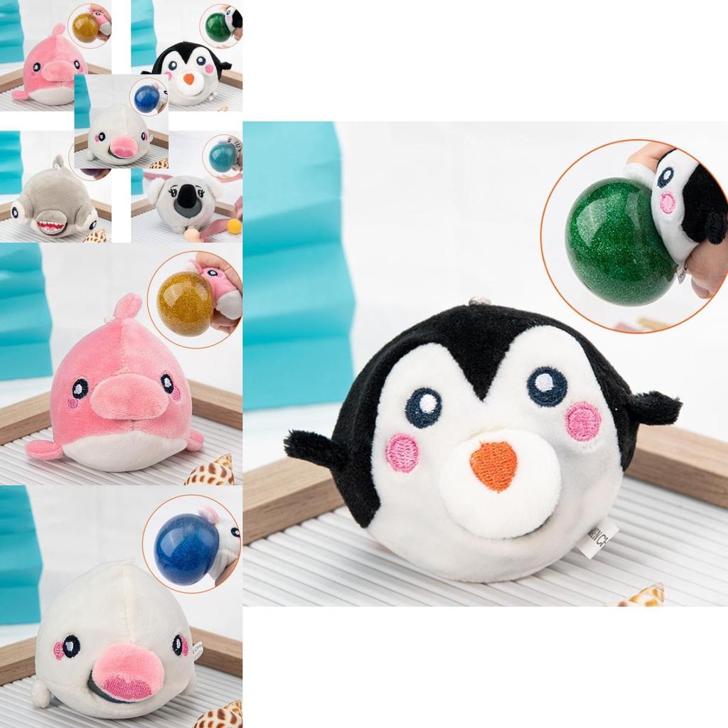 3.14in Cute Animal Anti-stress Squeeze Ball Plush Toy For Tactile Stimulation And Focus