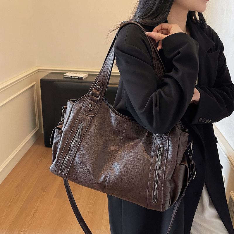 Damen 2025 Große Litschi-Muster Vielseitige Tote/Handtasche/Umhängetasche mit High-End-Appeal