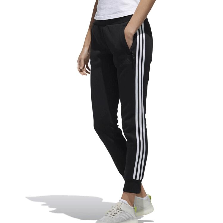 Adidas Tapered Sport Joggers Women Bottoms Black White DW5728