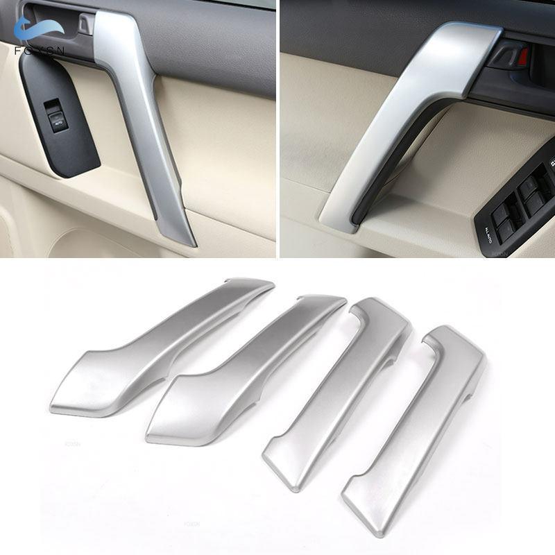 For Toyota Land Cruiser Prado FJ150 150 2010- ABS Chrome / Black Wood Style Car-styling Inner Door Pull Handle Cover Trim