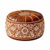 Round Shape Storage Ottoman PU Leather Round Pouf Cover New Floor Seat Cushion  Home Use