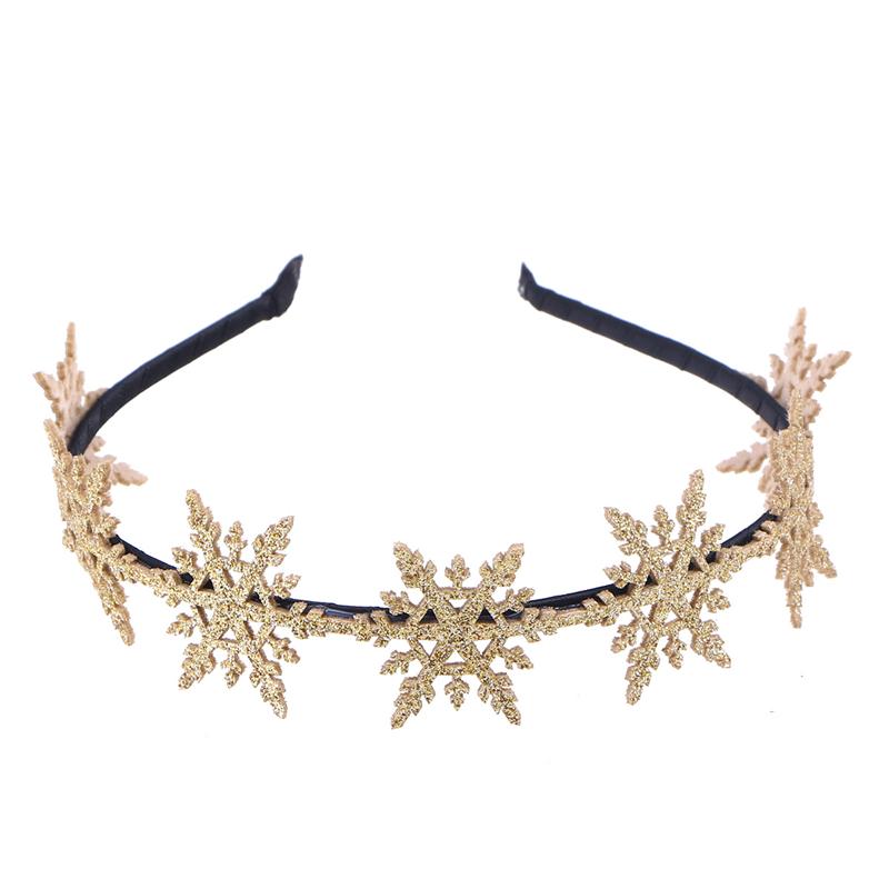

Christmas Hairband Cute Glitter Snowflake Hair Hoops Headdress Party Favors Supplies for Kids Adorable Christmas Hair Bands золотистый