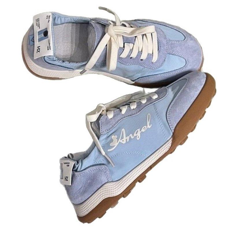 Scarpe sportive da donna nuove in pelle, allacciate, stile balletto, retrò, versatili, leggere e traspiranti, piccole scarpe bianche