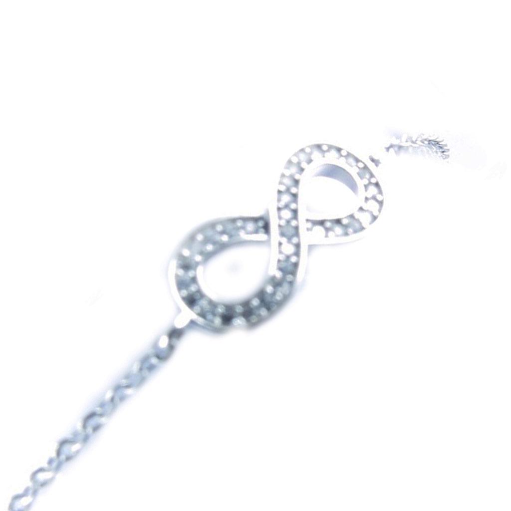 Les Trésors De Lily [L3852] - White 'Infini' Silver Bracelet