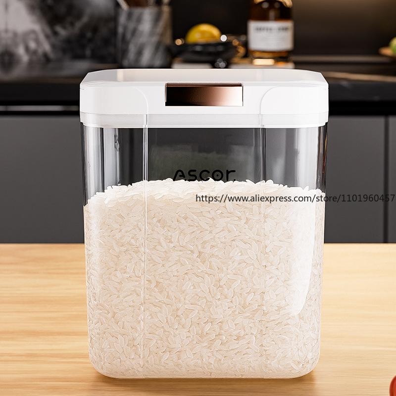 Food-Grade Sealed Rice Bucket Home Use Grain Storage Container Rice Flour Moisture-Proof Insect-Proof Kitchen Organizer
