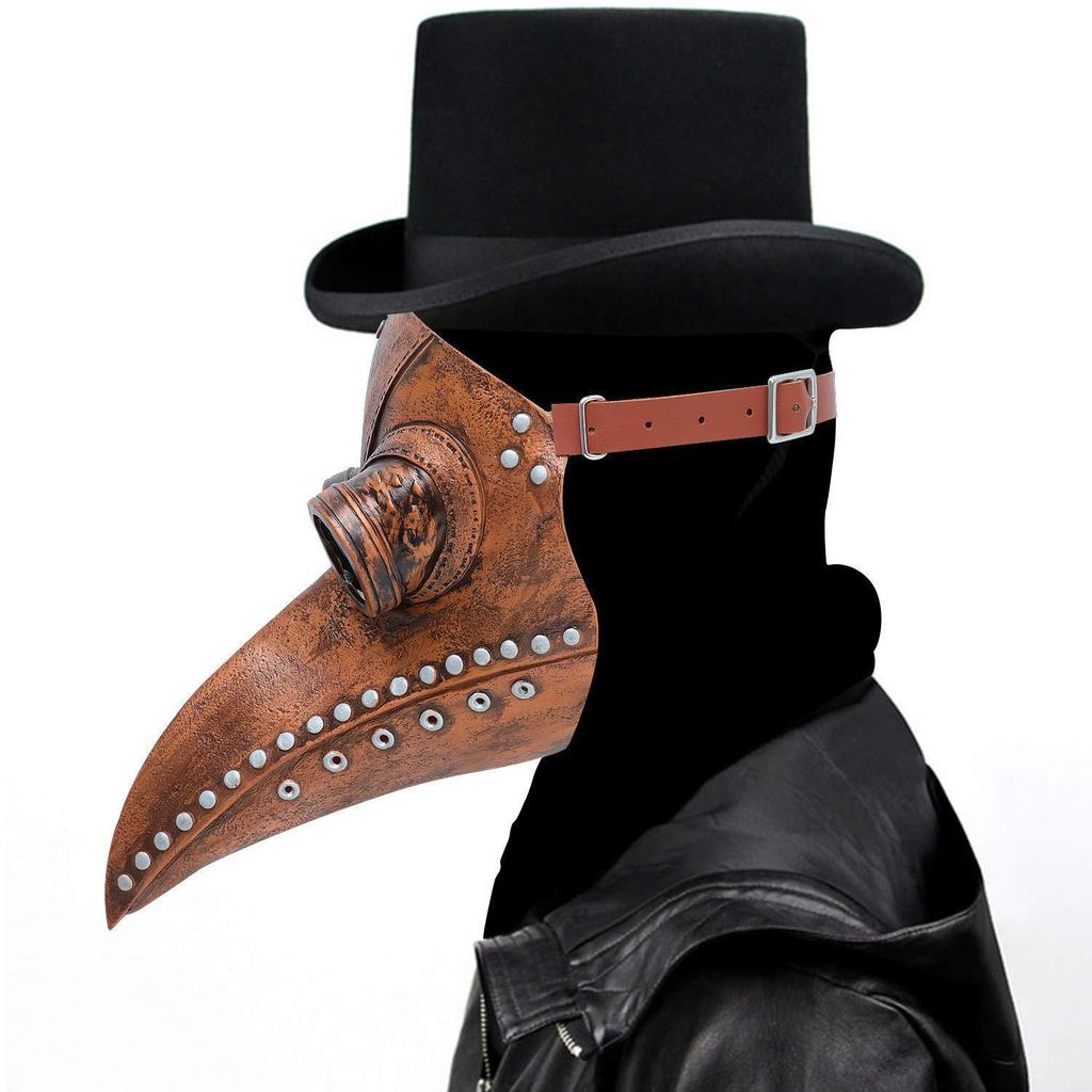 Halloween Plague Doctor Steampunk Mask - Gothic Black Death Costume Accessory