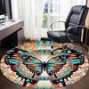 1 alfombra redonda de mandala de mariposa para oficina, debajo de sillas de oficina, dormitorio, sala de estar, decoración del hogar, decoración de habitación, disponible en varios tamaños